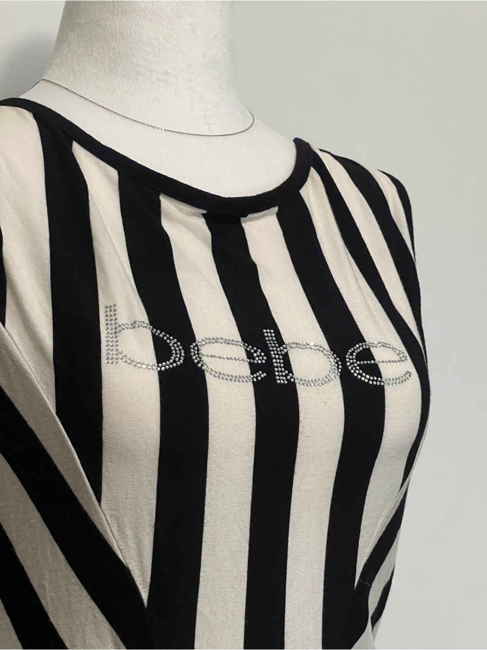 Rare XL bebe archival Y2K rhinestone longline top - Picture 3 of 8